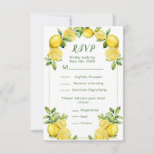 Italian Lemon Greenery Lijst Wedding RSVP Kaartje (Voorkant)