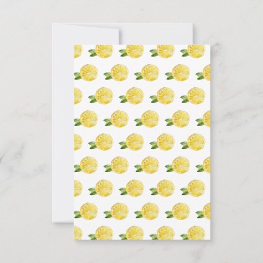 Italian Lemon Greenery Lijst Wedding RSVP Kaartje (Achterkant)