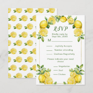 Italian Lemon Greenery Lijst Wedding RSVP Kaartje