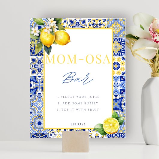 Italian Lemon Momosa Bar Baby shower Sign Poster