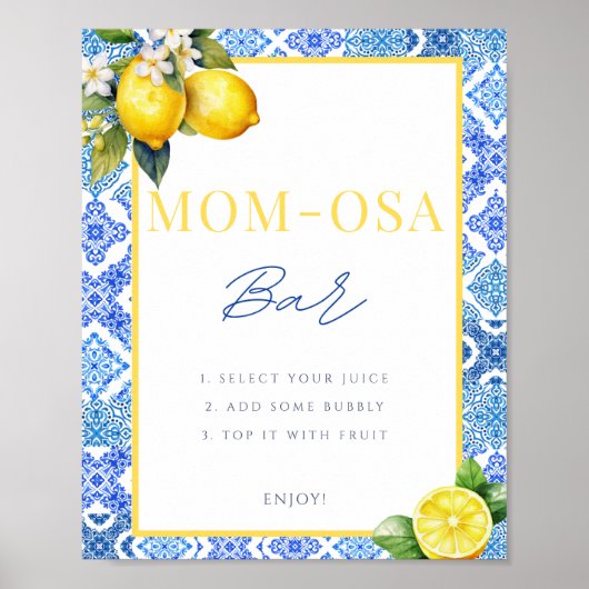 Italian Lemon Momosa Bar Sign Poster (Voorkant)