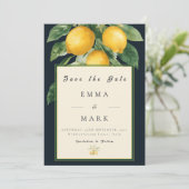 Italian Lemon Save the Date Wedding Invitation Kaart (Staand voorkant)