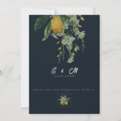Italian Lemon Save the Date Wedding Invitation Kaart (Achterkant)