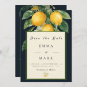 Italian Lemon Save the Date Wedding Invitation Kaart (Voorkant / Achterkant)