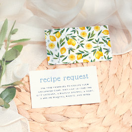 Italian Lemon Vrijgezellenfeest Recept aanvragen Informatiekaartje