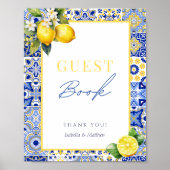 Italian Lemon Wedding Guest Book Sign Poster (Voorkant)