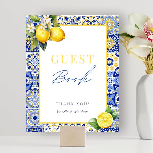 Italian Lemon Wedding Guest Book Sign Poster