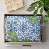 Italian Lemons Blue White Tile Decoupage  Tissuepapier (Geschenk)