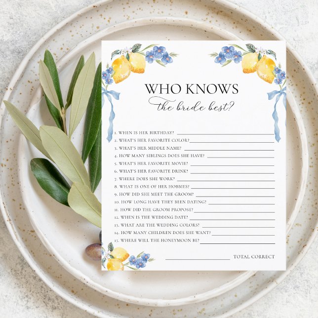Italian Lemons Bows Who Knows the Bride Best Game (Creator heeft geüpload)
