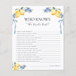 Italian Lemons Bows Who Knows the Bride Best Game