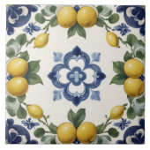 Italian Lemons & Citrus Fruit with Blue Clover Tegeltje (Voorkant)