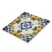 Italian Lemons & Citrus Fruit with Blue Clover Tegeltje (Zijkant)