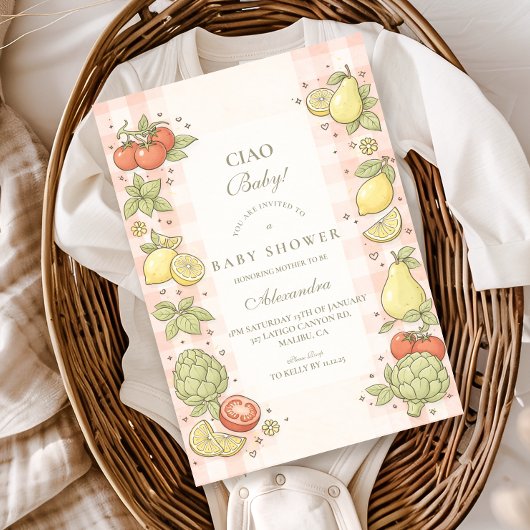 Italian Market Produce Baby Shower Kaart