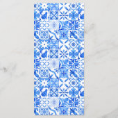 Italian Meditterranean Tiles Wedding Programmakaart (Achterkant)