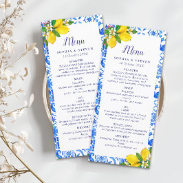 Italian Meditterranean Tiles Wedding  Programmakaart