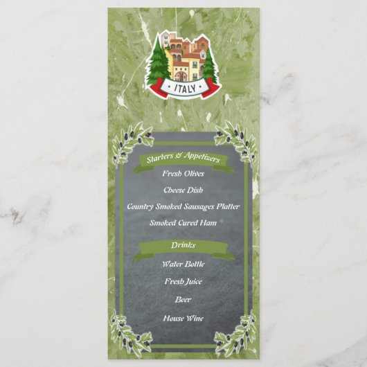 Italian menu restaurant 10,16 x 23,5 (Voorkant)