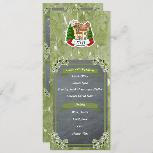 Italian menu restaurant 10,16 x 23,5 (Voorkant / Achterkant)