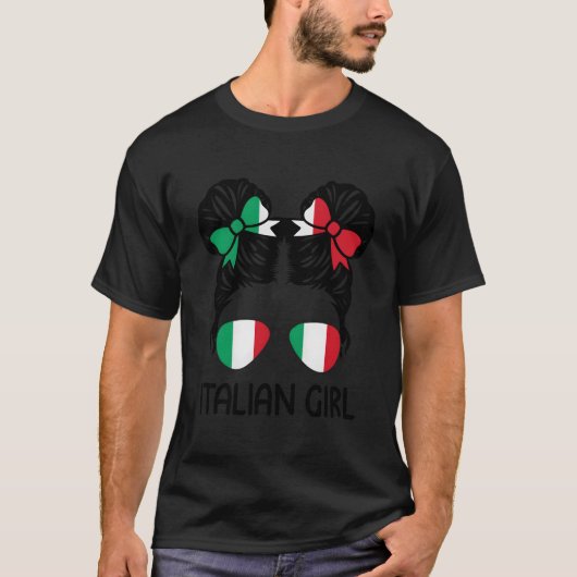 Italian Messy Hair Italy Pride Patriotic T-shirt (Voorkant)