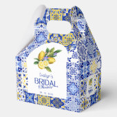 Italian Mosaic Blue Tile & Lemons Bridal Shower Bedankdoosjes (Voorkant)