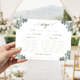 Italian Olive Branches Bridal Shower Recipe Card Informatiekaartje