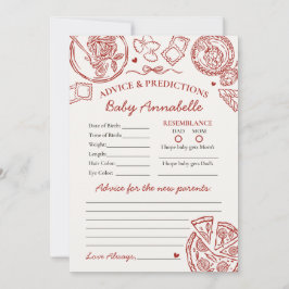 Italian Pasta Advice for Baby Shower Card Kaart