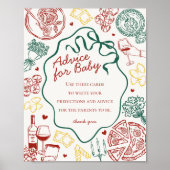 Italian Pasta Baby Shower Advice for Baby Poster (Voorkant)