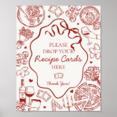 Italian Pasta Bridal Shower Share A Recipe Sign Poster (Voorkant)