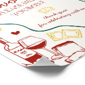 Italian Pasta Dinner Party Favors Sign Poster (Hoek)