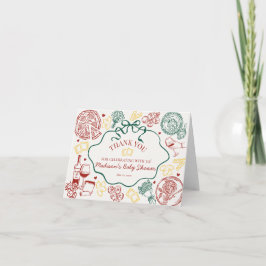 Italian Pasta Dinner Party Thank You Card  Bedankkaart