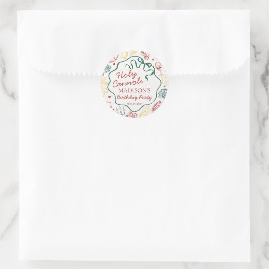 Italian Pasta Holy Cannoli Birthday Envelope Seal Ronde Sticker (Tas)