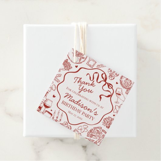 Italian Pasta Holy Cannoli Birthday Party Bedankjes Labels (In situ)