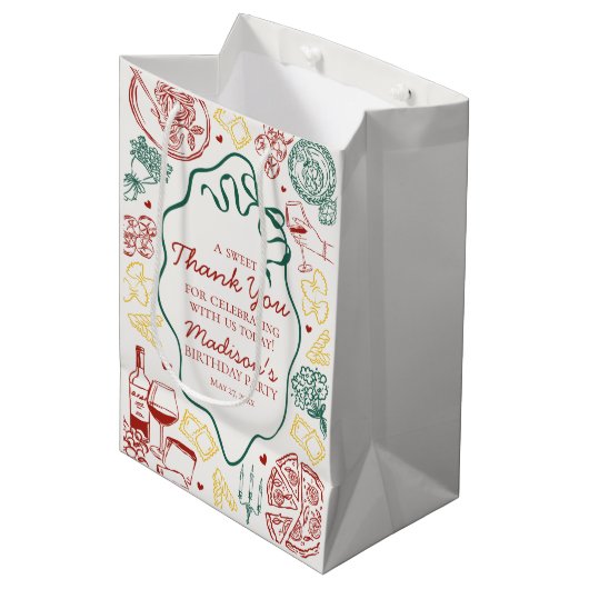 Italian Pasta Holy Cannoli Birthday Party Favor Medium Cadeauzakje (Voorkant Gekanteld)