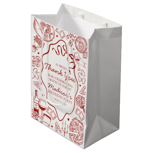 Italian Pasta Holy Cannoli Birthday Party Favor Medium Cadeauzakje (Voorkant Gekanteld)