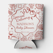 Italian Pasta Special Delivery Baby Shower Favor Blikjeskoeler (Voorkant)