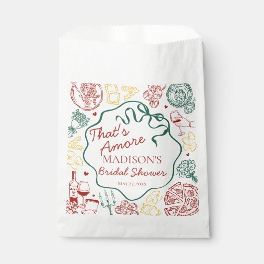 Italian Pasta Thats Amore Bridal Shower Bedankzakje (Voorkant)