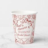 Italian Pasta Thats Amore Bridal Shower Papieren Bekers (Achterkant)