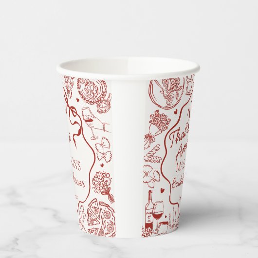 Italian Pasta Thats Amore Bridal Shower Papieren Bekers (Links)