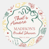 Italian Pasta Thats Amore Bridal Shower Seal Ronde Sticker (Voorkant)