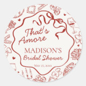 Italian Pasta Thats Amore Bridal Shower Seal Ronde Sticker (Voorkant)