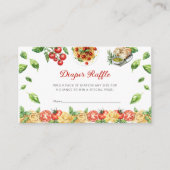 Italian Pasta Themed Diaper Raffle Card Informatiekaartje (Voorkant)