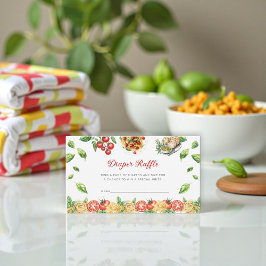 Italian Pasta Themed Diaper Raffle Card Informatiekaartje