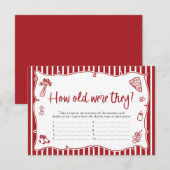 Italian Pizza How Old Were They Baby Shower Game Informatiekaartje (Voorkant / Achterkant)