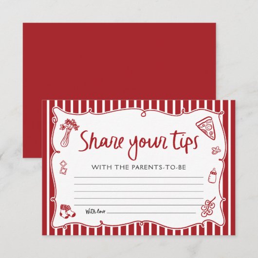 Italian Pizza Share Your Tips for The Parents Card Informatiekaartje (Voorkant / Achterkant)