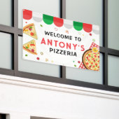 Italian Pizzeria Party Birthday backdrop Spandoek (Buitenkant Gebouw)
