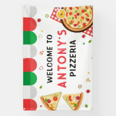 Italian Pizzeria Party Birthday backdrop Spandoek (Verticaal)