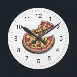 Italian Pizzeria Pizza Kitchen or Restaurant Round Ronde Klok<br><div class="desc">Bring the warm,  inviting atmosphere of an authentic Italian kitchen into your space with this Italian Pizzeria Pizza Kitchen or Restaurant Round Large Clock. Inspired by classic Italian pizzerias,  this stylish wall clock adds a delicious touch of culinary charm to any kitchen,  dining area,  café,  or restaurant.</div>