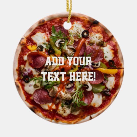 Italian Pizzeria Pizza Kitchen Voeg Jouw tekst toe Keramisch Ornament (Voorkant)