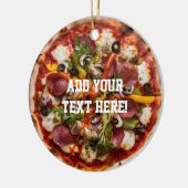 Italian Pizzeria Pizza Kitchen Voeg Jouw tekst toe Keramisch Ornament (Links)