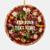 Italian Pizzeria Pizza Kitchen Voeg Jouw tekst toe Keramisch Ornament (Achterkant)