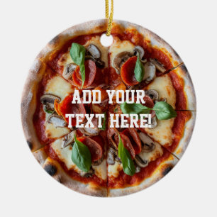 Italian Pizzeria Pizza Kitchen Voeg Jouw tekst toe Keramisch Ornament